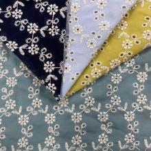 Interlinked Little Floret Cotton Embroidery Fabric