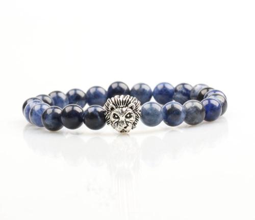 2019 Nuovi arrivi gioielli all&#39;ingrosso alibaba sodalite gemma pietra perline bracciale uomo, accessori leone bracciali