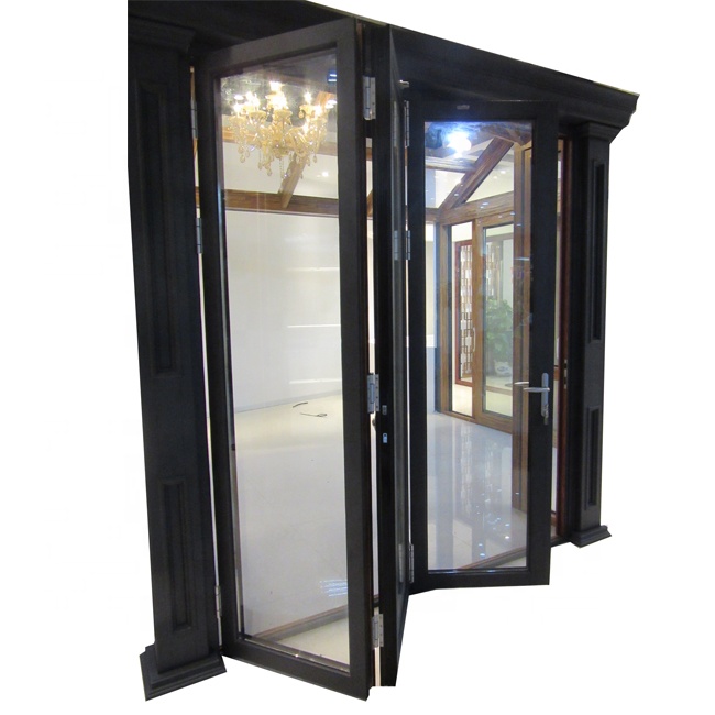 AS standard factory price double tempered clear glass folding glass door