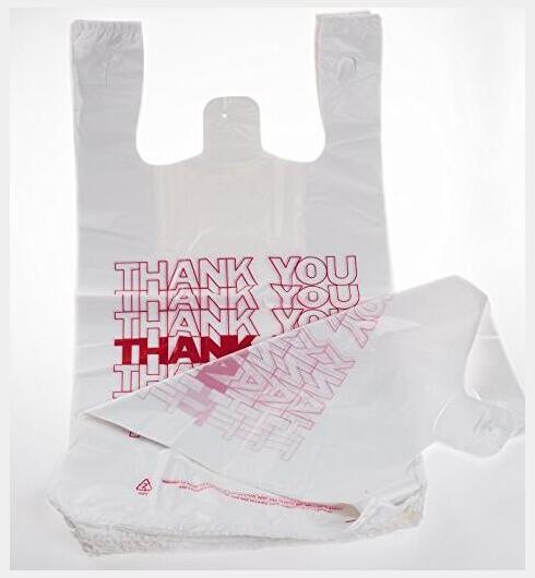 Packaging Roll HDPE Thank You Shopping Custom Printed Plastic T-Shirt Gusset Bags