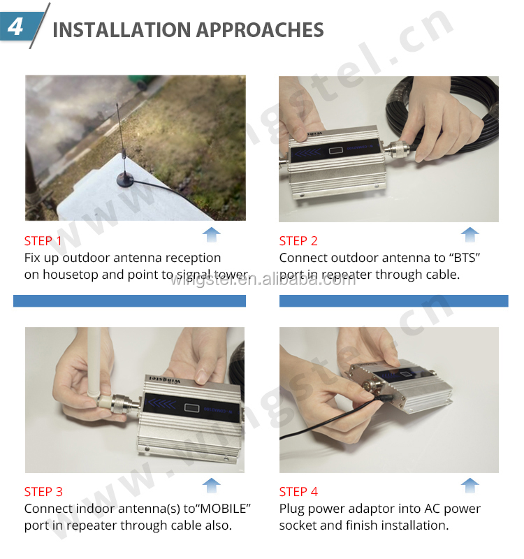 gsm repeater wholeset including outdoor sucker antenna + indoor omni whip antenna gsm 900mhz mobile phone signals booster