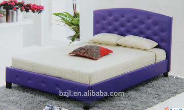 furniture used double bed purple leather bed pu double bed