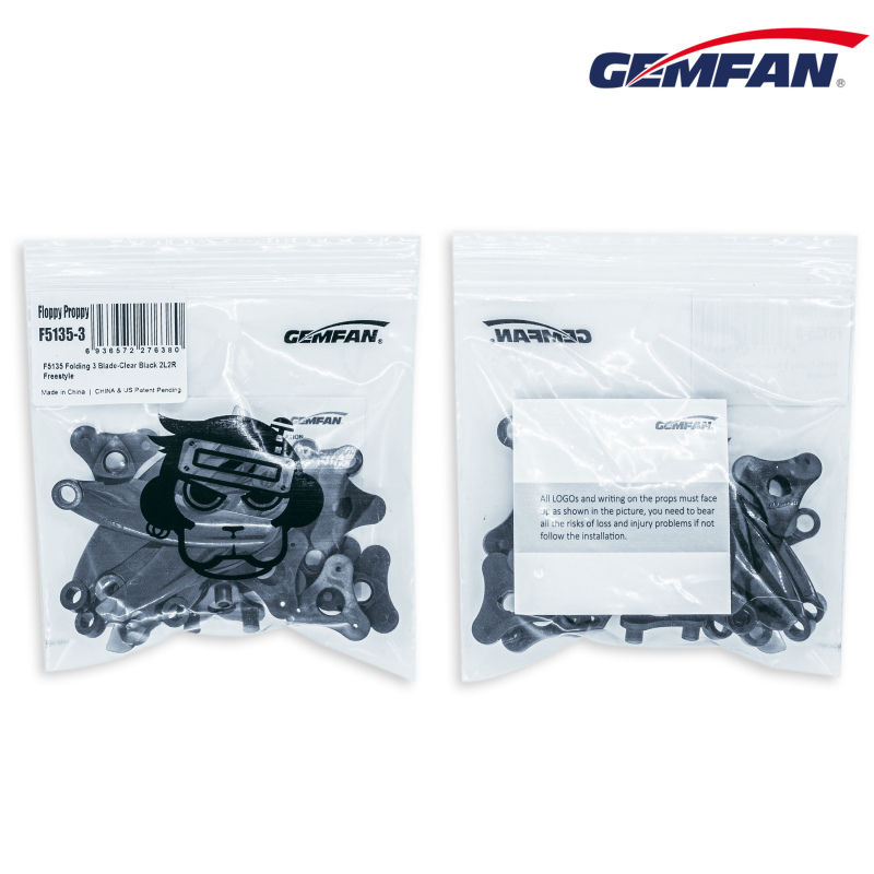 GEMFAN Folding Props 4PCS 5inch F5135 Floppy Proppy 3-Blade CW CCW Propellers for FPV RC Drone Racing Quadcopter