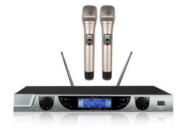 Gold Color Wireless Microphone System Studio Condenser Microphone