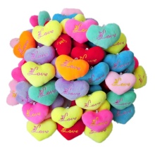 Wholesale Mini Stuffed LOVE Embroidered Plush Heart Keychains