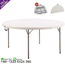 Round White Plastic Portable Folding Outdoor Catering Picnic Banquet Table