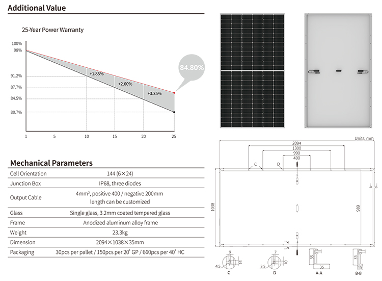 China manufacturer factory direct sale custom 530w 535w solar panels for electricity