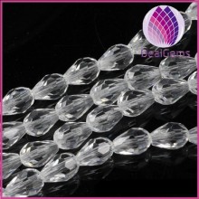 8*12mm faceted glass teardrop beads