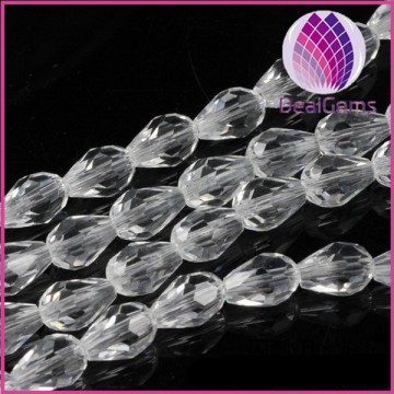 8*12mm faceted glass teardrop beads