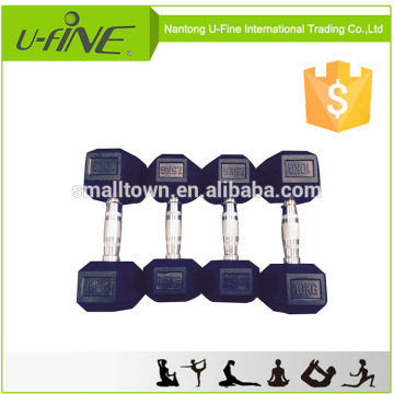 Weight Lifting Crossfit Rubber Coated Hex Dumbbells