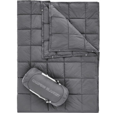 Quilted waterproof down puffy outdoor blankets