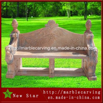 Outdoor Garden Stone Bench Light Red Marlbe