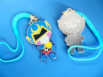 Fashion Brass / Zinc Alloy Cell Phone Strap Charm Accessories With Blue Strap