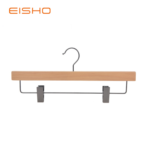 EISHO Adult Natural Bottom Wood Hanger With Clips