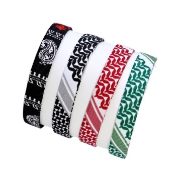 Arabic Style Geometric Pattern Ribbon Weaving Red Bracelet