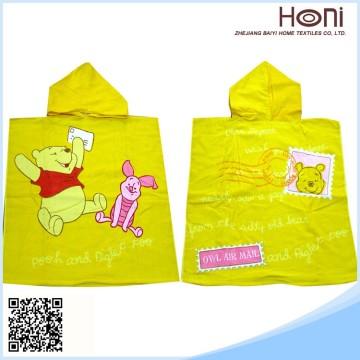 Kids Hooded Towel, 100% Cotton Terry&Velour Hooded Towel