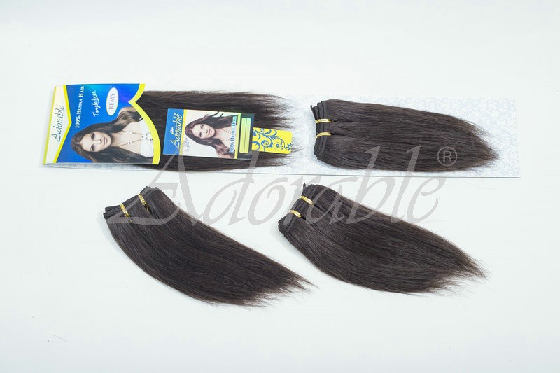 Adorable wholesale xuchang factory price natural color brazilian hair weft,suit package 2pcs/lot indian short straight real hair