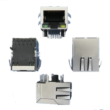 RJ45 with Transformer 1x1Port Side entry POE type