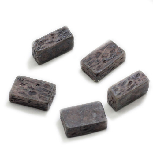 Mattoni in miniatura da 12 mm Resina Cabochon in mattoni di colore grigio Ornamento 3D per gioielli da giardino fatato che fanno accessori fai da te