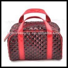 Red and black diamond pu cosmetic case