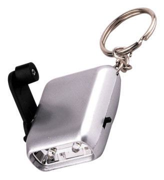 Dynamo 2 LED mini plastic keychain torch