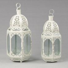 Morrocan metal candle holders with cream finish
