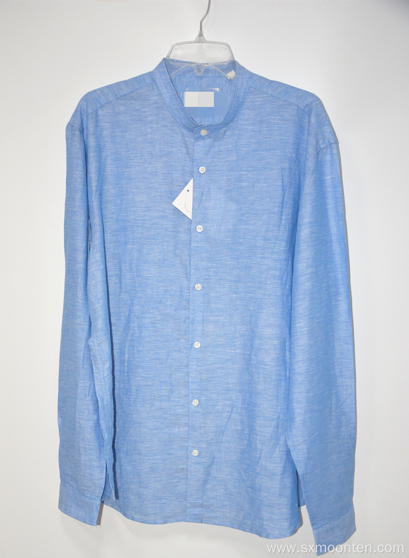 Wholesale Men's Casual Linen Sleeve Custom Shirt