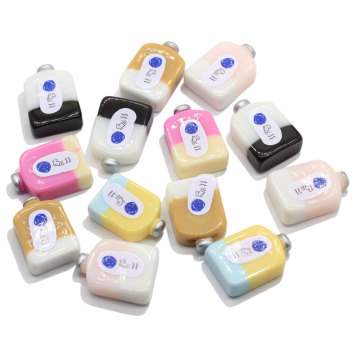 Kleurrijke Drinkfles Resin Charms Kunstmatige Melkfles Cabochon Kralen Poppenhuis Speelgoed DIY Woondecoratie Plakboek Maken