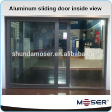 Aluminum sliding door with security glass