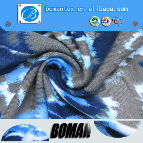 SHAOXING COUNTY BOMAN TEXTILE best sale good quality for garments viscose elastane printed fabric