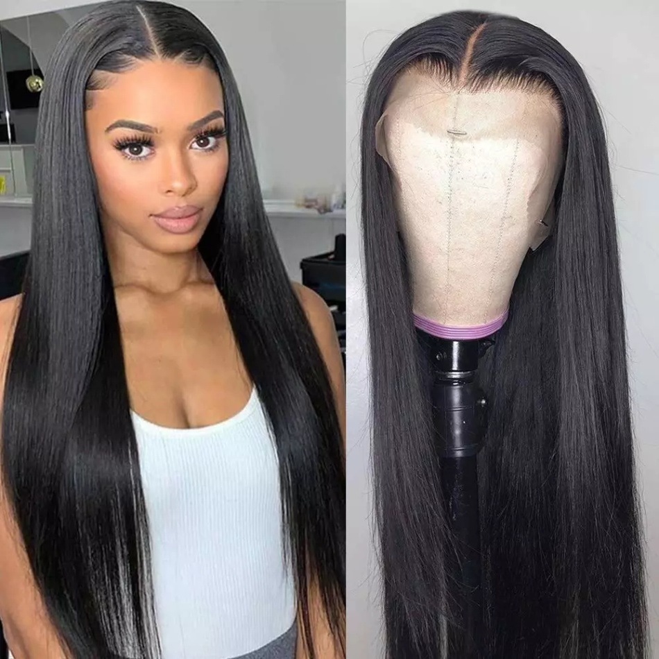 Straight 13X4 Lace Front Human Hair Wigs HD Transparent Lace Frontal Human Hair Wigs Peruvian Straight Remy Wigs For Black Women