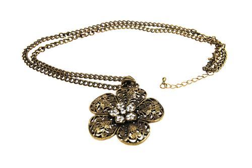 Designer with CZ diamond flower Fashion Pendant Vintage Necklace