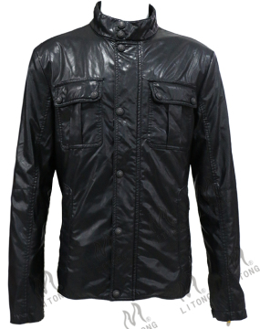 Wholesale Cheap Men PU Leather Jacket Washed Motorcycle Jacket