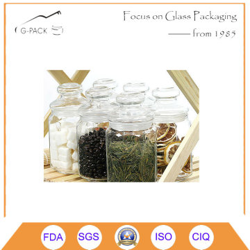 Hexagonal Glass Candy Jar with Cap