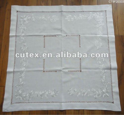 Polyester Embroidery Table Cloth Solid Color Table Cloth