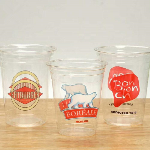 biodegradable clear disposable PLA cold drinking cups