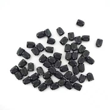 Universal Auto Tire Accessories: Black Plastic Tire Valve Caps and Wheel Dust Caps