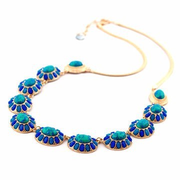 PT10095 High Quality Gemstone Jewelry Alloy Charm Linked Fashion Statement Necklace