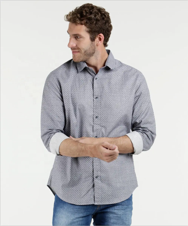 Chemise habillée 100% coton à manches longues pour hommes