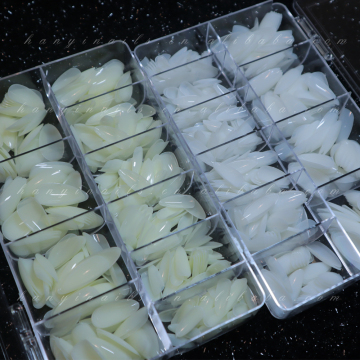 Hanyinails Full Cover Nail Tips Nude Color Press On Gelly Tips