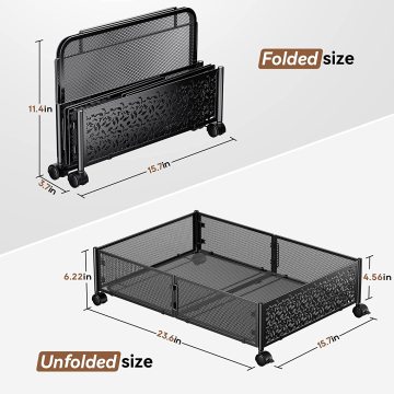 Under Bed Storage Solutions: Metal Organizer with Wheels for Clothing, Shoes, Blankets & More