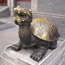 Custom chinese brass bronze dragon turtle sculpture