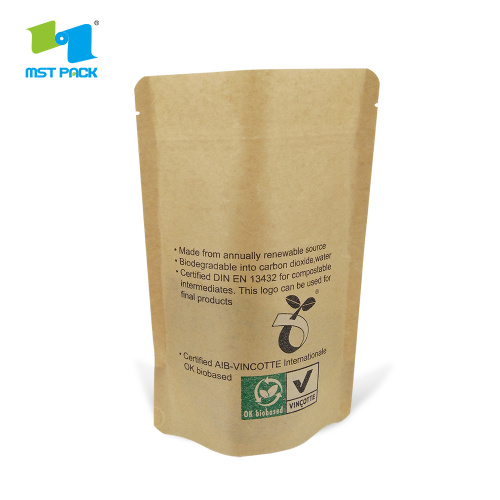 Bolsas biodegradables compostables en papel kraft con ventana