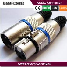 Heavy Duty 3Pins Male & Female XLR connectors Blue Ring