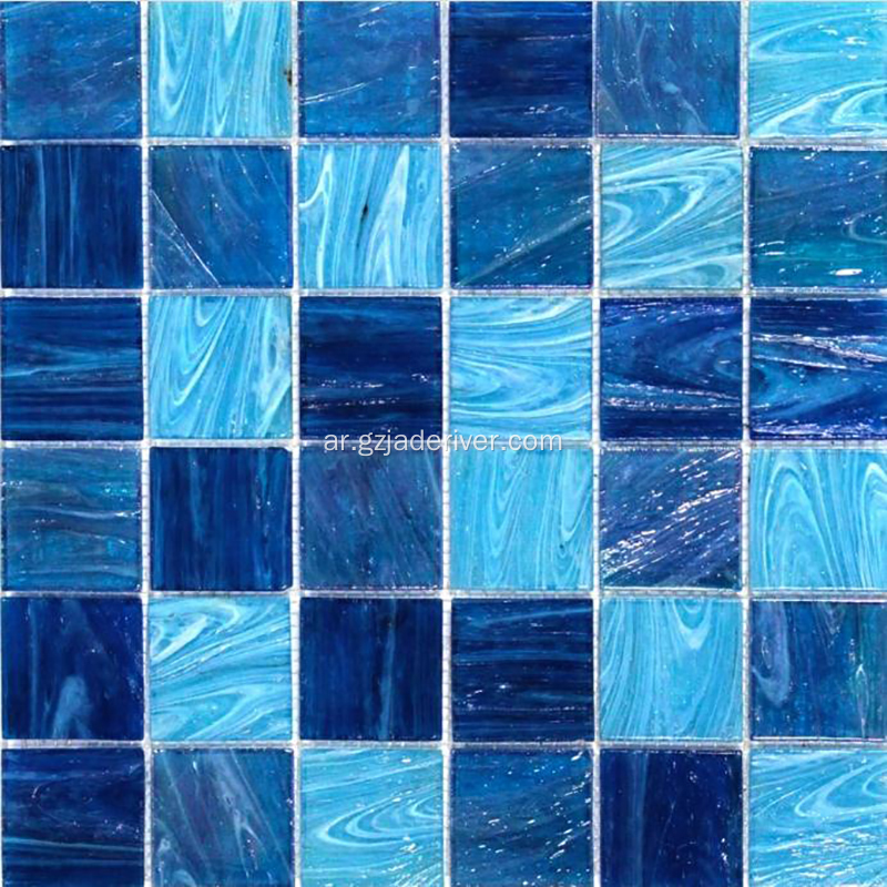 حمام سباحة الطابق الأزرق زجاج الفسيفساء ستون