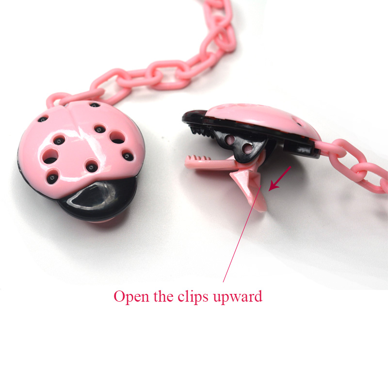 baby pacifier accessories cute beetle shape pacifier clip chain