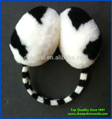 mixed colors sheepskin fluffy earmuff