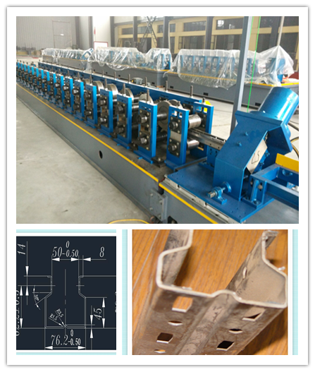 Storage rack roll forming machine with punching