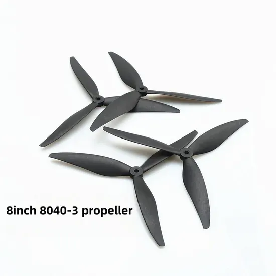 Black 8 Inch Fiberglass Nylon Propeller 8040-3 Three Leaf Type