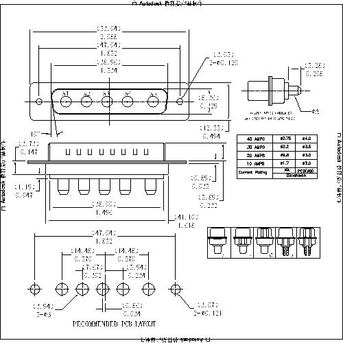 PDP5W5-MXXXX POWER D-SUB 5W5 DIP STRAIGHT-MALE TYPE